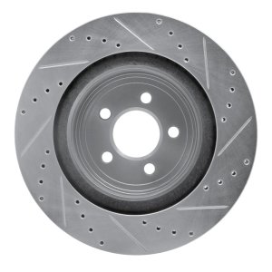 Dodge Magnum Brake Rotor (1) - Rear Left - R1 Concepts - Drilled & Slotted - Silver - `06-`23
